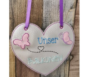 Stickserie ITH - Balkon Schilder inkl. Wimpel "Balkon"